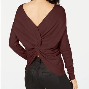 Maroon twist back sweater